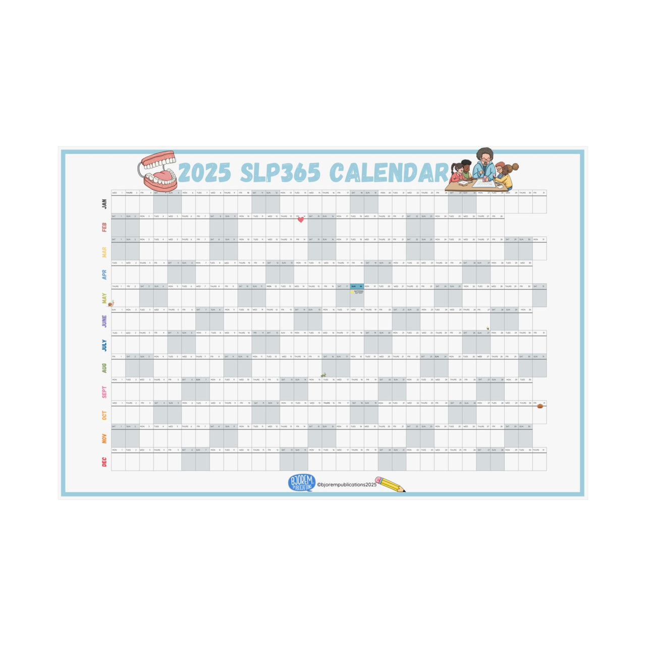 2025 SLP365 BIG Wall Calendar - Choose Your Size